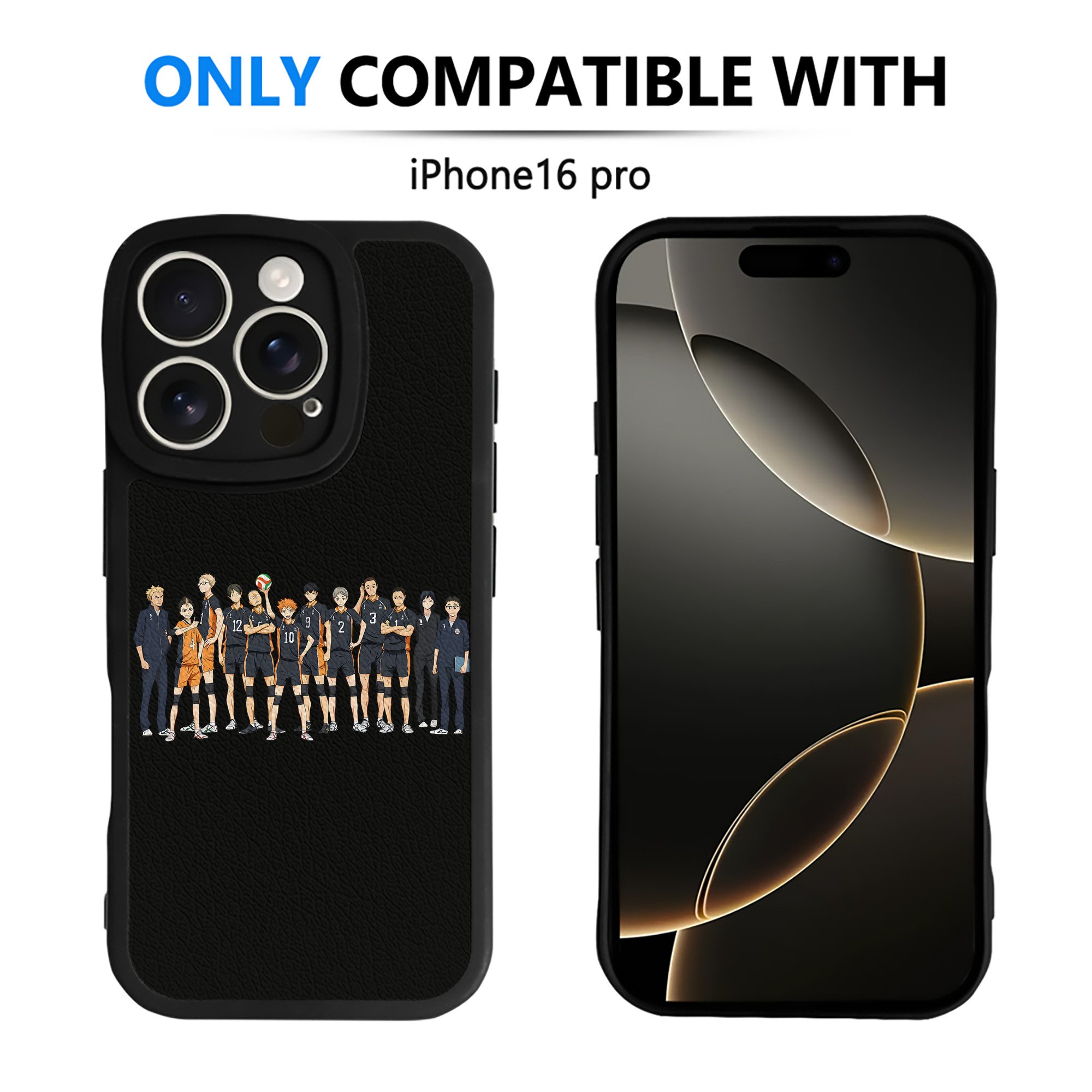 （画像用） ハイキュー!! Haikyu!! 【iPhone 16シリーズ対応】シリコンスマホケース（レザー調） 材質：シリコン